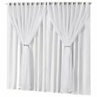 Cortina Microfibra Com Voil 2,80x1,80 Para Varão Duplo Branco