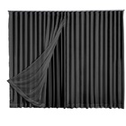 Cortina Microfibra Com Voil 2,80x2,30 Para Trilho Suíço Preto