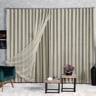 Cortina Microfibra Com Voil 4,00x2,80 Para Trilho Suíço Palha