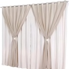 Cortina Microfibra Com Voil 6,00x2,30 Para Varão Simples Avelã