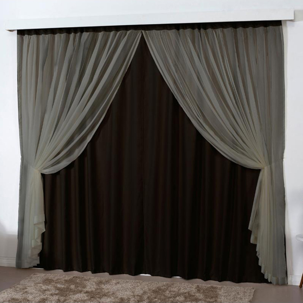Cortina Mirage 3 Mts Sala Quarto Blackout Voal Trilho Suisso