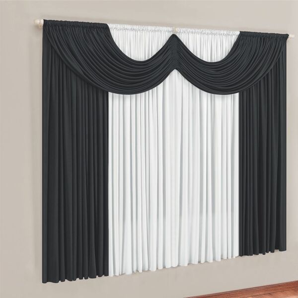 Cortina Montreal 3 Mts Em Malha Janela Sala Quarto Preto - 10