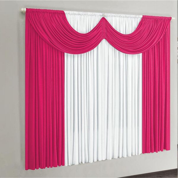 Cortina Montreal 4 Mts Em Malha Janela Sala Quarto Pink - 100