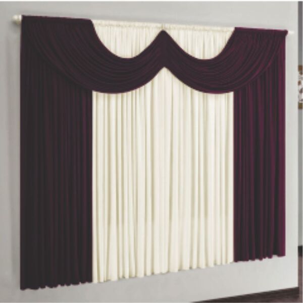 Cortina Montreal 4 Mts Em Malha Janela Sala Quarto Vinho V- 1