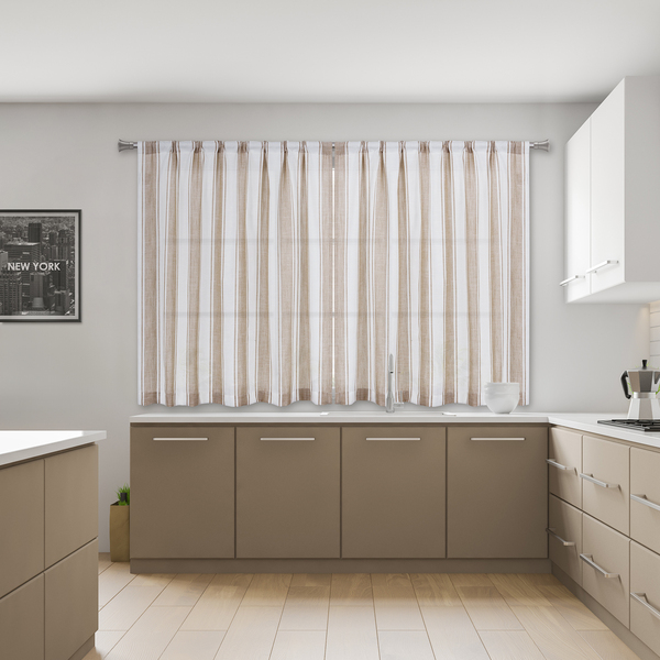 Cortina Moraine para Varão Terracota 3,00X1,20m 2 Folhas Vestis