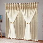 Cortina Nobreza Floral 2 00m X 1 70m Tecido Cetim Amassado Vo