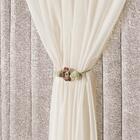 Cortina Nobreza Luxo Para Varão Tecido Seda Amassada E Voal 3