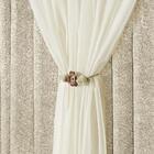 Cortina Nobreza Luxo Para Varão Tecido Seda Amassada E Voal 3