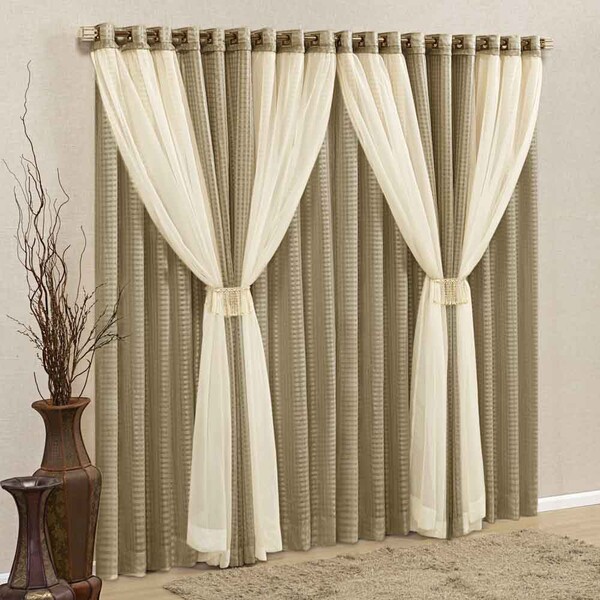 Cortina Ômega Tecido Linho Fino E Voal 3 00m X 2 70m Janela S