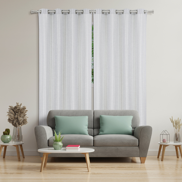 Cortina Orquidea Ilhós Algodão e Políester Cinza 2,60x2,30m 2 Folhas Vestis