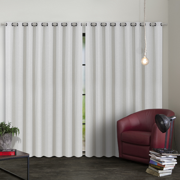 Cortina Orquidea Vestis Ilhós 2 folhas 5,40x2,60m Cinza