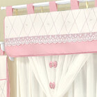 Cortina Para Bebê Rosa Com Bando 2m x 1,50m para Varão Duplo