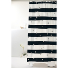 Cortina para Box 1,98x1,80cm PVC Listras Preto Branco Komlog