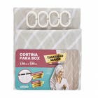 Cortina para Box 1,98x1,80cm Poliéster Ondas Cinza Komlog