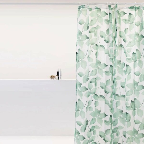 Cortina Para Box Banheiro Antimofo Poliéster 198x180cm Folhag