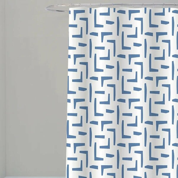 Cortina Para Box Banheiro Antimofo Poliéster 198x180cm Geomét