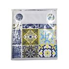 Cortina Para Cozinha 2,20m X 1,45m Ilhós Estampada Ladrilho