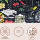 Cortina Para Cozinha 2,20m X 1,45m Ilhós Estampada Pimenta