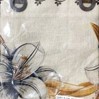 Cortina Para Cozinha De Linhão Cia  Floral Laranja