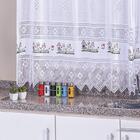 Cortina Para Cozinha Delicada Tecido De Renda 2,00m X 1,20m P