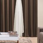 Cortina Para Quarto / Sala Tabaco Com Voal Palha 3m X 2,80m P