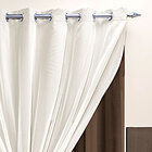 Cortina Para Quarto / Sala Tabaco Com Voal Palha 3m X 2,80m P