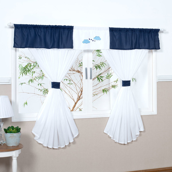 cortina para quarto de bebe azul marinho bebe 2m x 1 24m para varao simples