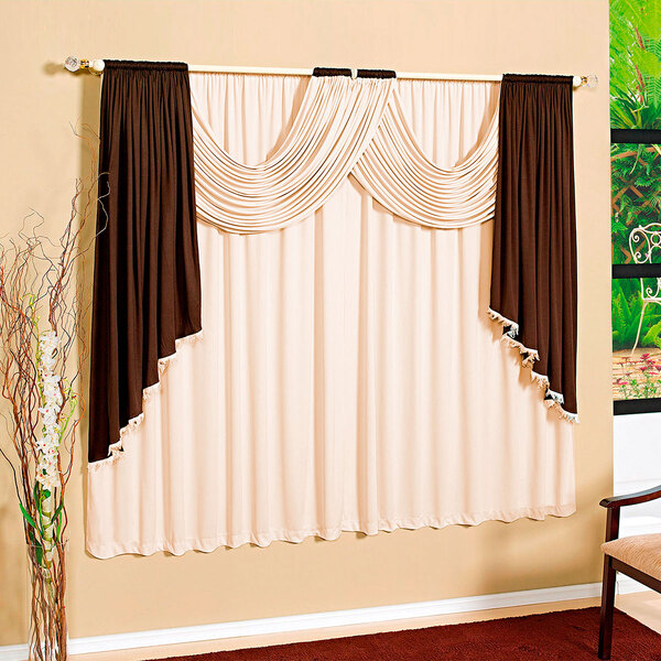 Cortina Para Sala / Quarto Varão Duplo Clássico 2m X 1,80m De