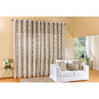 Cortina Para Sala Cáqui Estampada Arabesco 3m X 2,80m Varão S
