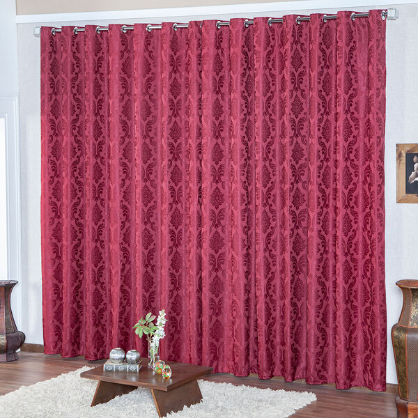 Cortina Para Sala Clássica Vinho 6,00m X 2,70m - Ideal Para V