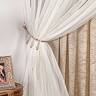 Cortina Para Sala Com Voil Cáqui 3m X 2,80m Para Varão Simple