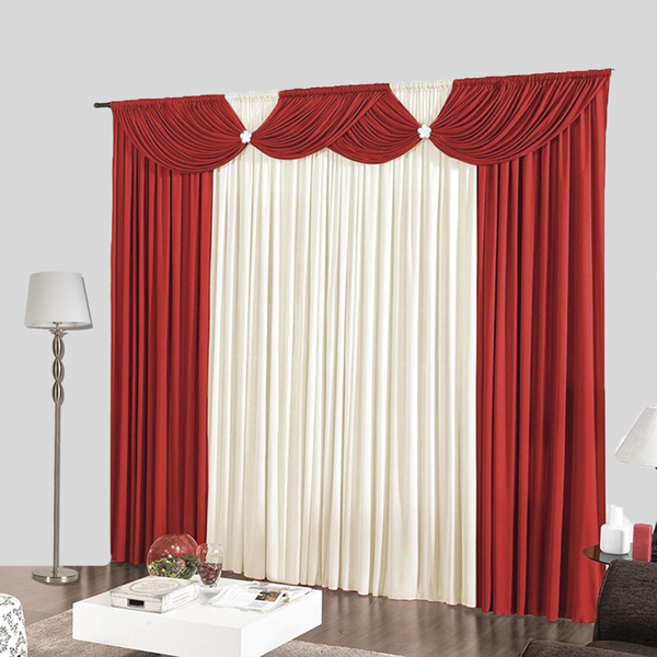 Cortina Para Sala Floripa Casa Dona 200x170cm Vermelho Com Be
