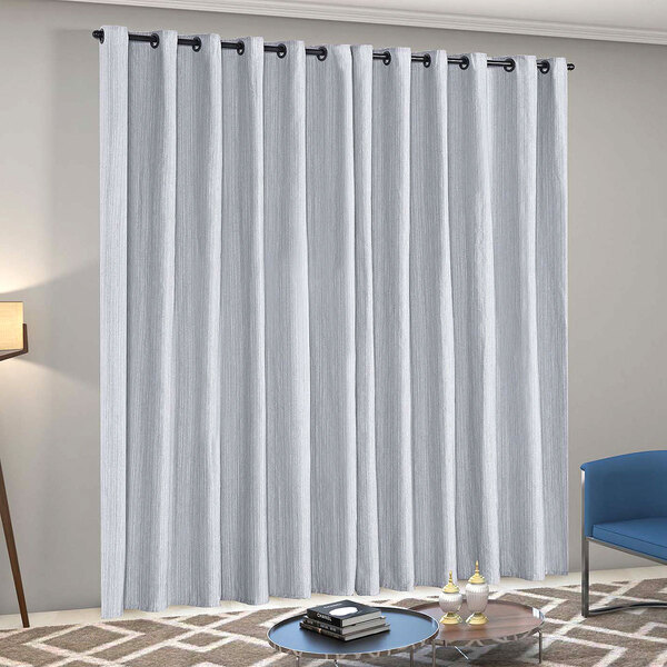 Cortina Para Sala Linho 3,00m X 2,50m Castele Cinza Ideal Par