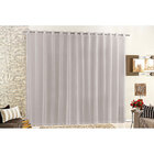 Cortina Para Sala Ou Quart Cinza De Voil Linho 2m X 1,70m Var