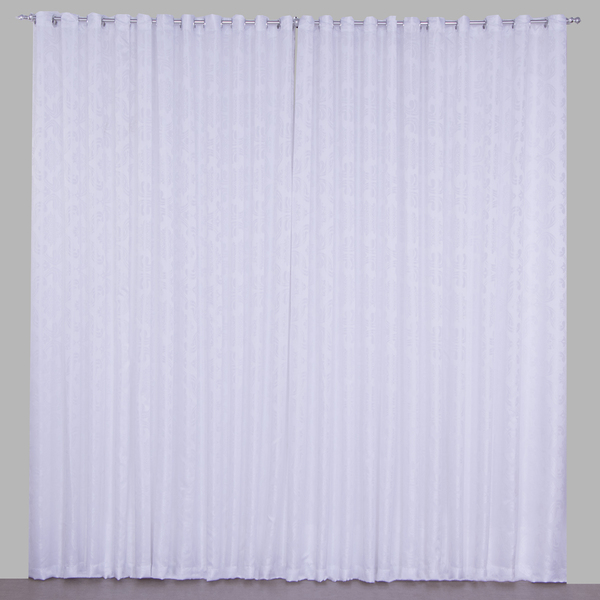 Cortina Para Sala Ou Quarto Jacquard Leve 3,00 Metros Branca