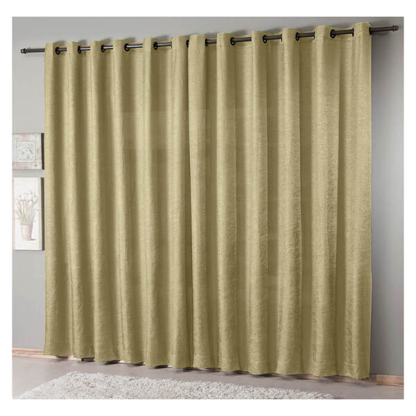 Cortina Para Sala Quarto 200x180cm Cetim Amassado Bege