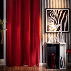 Cortina para Sala/Quarto Blackout Jena Vermelha Importada 2,60x1,40m 1 Folha