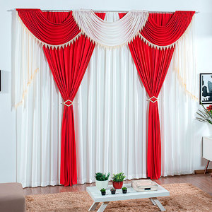 cortina para sala vermelha varao duplo malha gel 3m x 2 80m de altura ideal para varao duplo de 3 metros