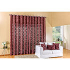 Cortina Para Sala Vinho Arabesco 4m X 2,80m Varão Simples