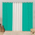 Cortina Para Trilho Comum Floratta Jacquard 2 00m X 1 80m Sal