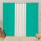 Cortina Para Trilho Comum Floratta Jacquard 3 00m X 2 60m Sal