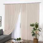 Cortina Para Trilho Suíço Wave Duplex De Linho Com Forro De M