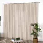 Cortina Para Trilho Suíço Wave Duplex De Linho Com Forro De M