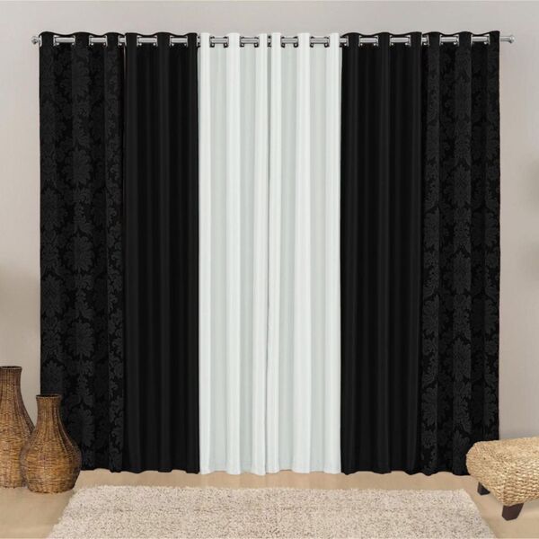 Cortina Para Trilho Suisso Floratta Jacquard 2 00m X 1 80m Sa