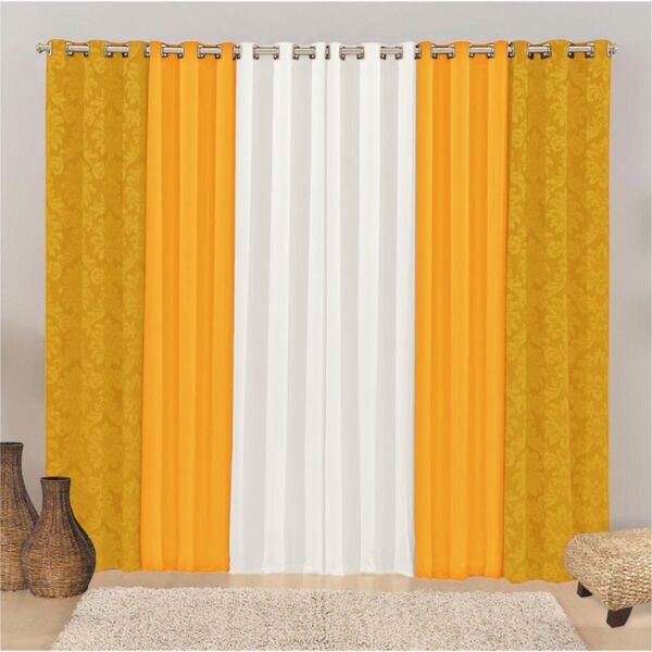 Cortina Para Trilho Suisso Floratta Jacquard 3 00m X 2 60m Sa