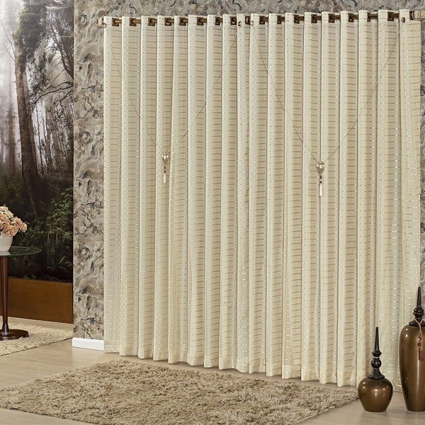 Cortina Para Varão 2,00 X 1,70 Ametista Bege Cor 16