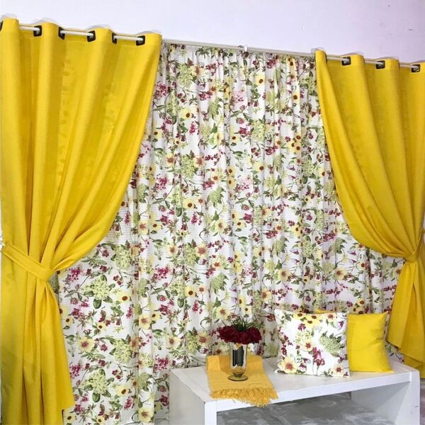 Cortina Para Varão Aquarela 3 00m X 2 60m Sala Quarto - Amare