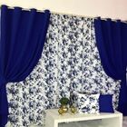 Cortina Para Varão Aquarela 3 00m X 2 60m Sala Quarto - Azul