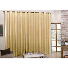 Cortina Para Varão De 5 Metros Dourada Cetim Amassado 6m X 2,