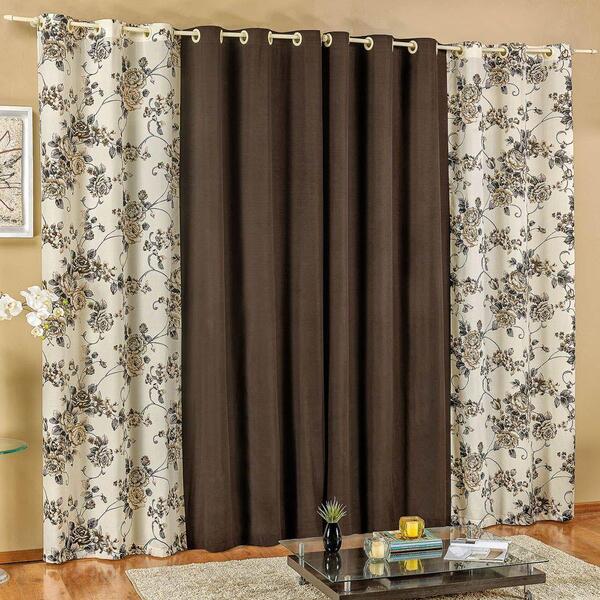 Cortina Para Varão Floratta Floral 2,00 X 1,70 Metros Alt. P/